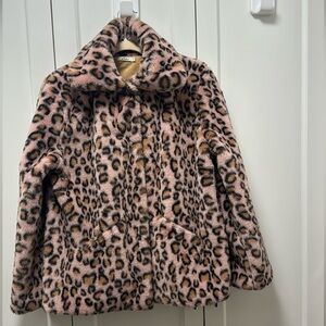 Leopard Print Faux Fur Coat